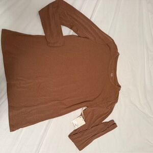 a.n.a Brown Long Sleeve Tee Size L TALL